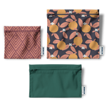DEMAIN DEMAIN - Ensemble de 3 sacs réutilisables pour aliments pour aliments - Fait de bouteilles de plastique recyclées •  Oranges - Sacs réutilisables | Samara & Co