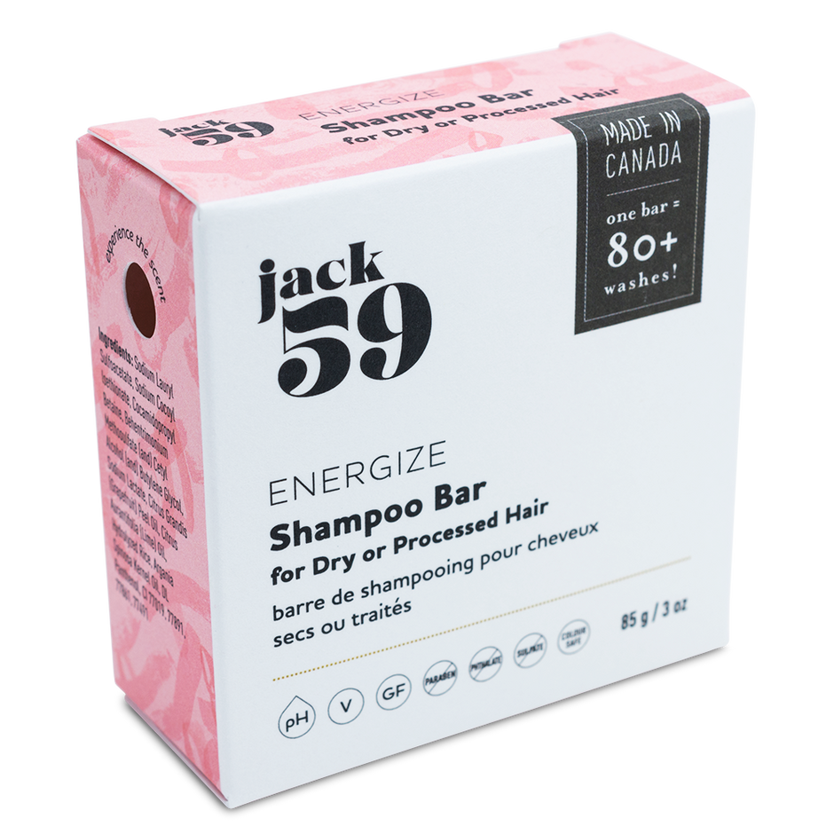 JACK59 - "Energize" Shampoo Bar - Eliminates 3 plastic bottles