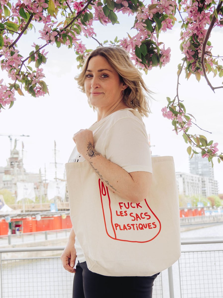 MIMI & AUGUST - F*ck les sacs plastiques - Sac réutilisable 100% coton - Sacs réutilisables | Samara & Co