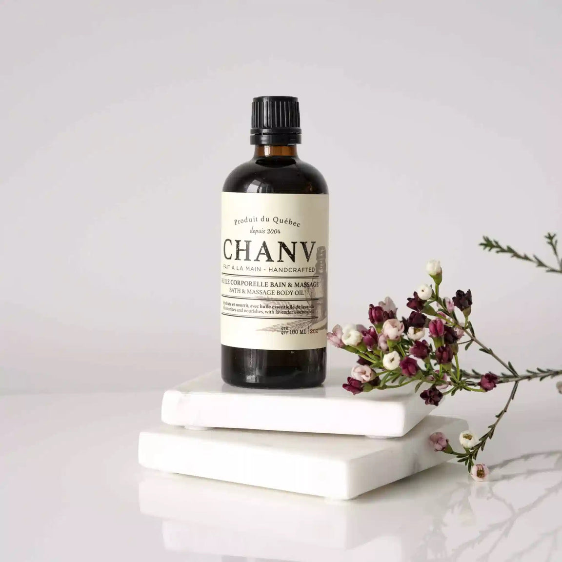 CHANV - Bath & Massage Body Oil- Hemp and Lavender Oil Based - 100% Natural