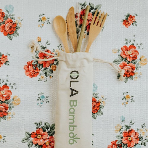 OLA BAMBOO - Kit Zéro Déchet - Ustensiles en bambou réutilisables - Accessoires Maison | Samara & Co