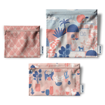 DEMAIN DEMAIN - Ensemble de 3 sacs réutilisables pour aliments - Fait de bouteilles de plastique recyclées •  Santorini par Marjorie et Cie - Sacs réutilisables | Samara & Co