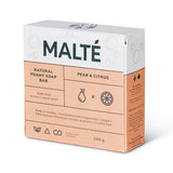 MALTÉ - Savon naturel hydratant beurre de karité et drêche de microbrasseries • Poire et Agrumes