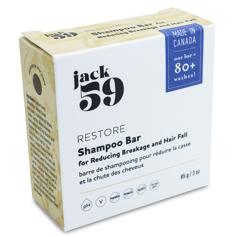JACK59 - "Restore" Shampoo Bar - Eliminates 3 plastic bottles