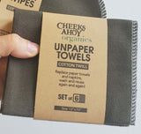 CHEEKS AHOY - Organic Brushed Cotton Unpaper Towels - Pack of 6